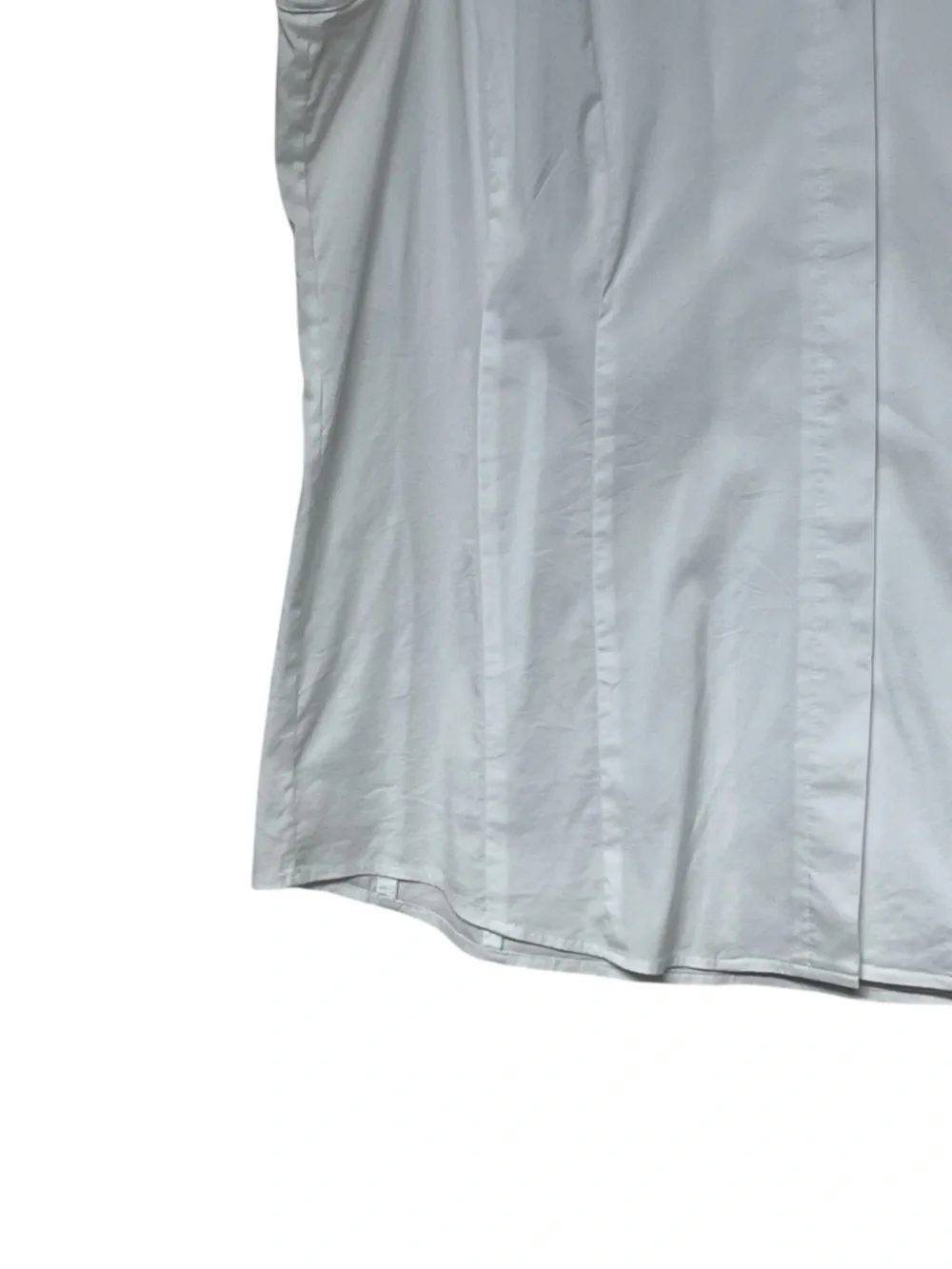 Misook white stretch cotton sleeveless collared button front top - Picture 5 of 9